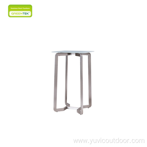 Brushed Finish Square Outdoor BarTtable